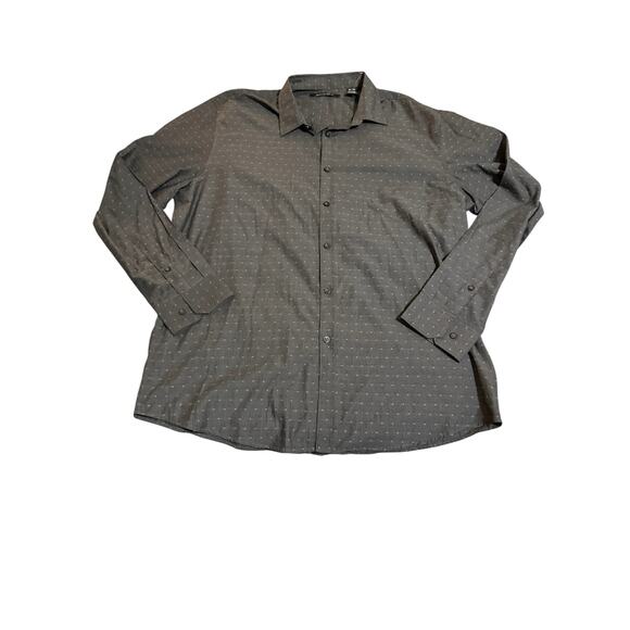 NWOT Axist‎ Size XL Men Button Up Shirt Gray Diamond All Over Collared Cotton - Picture 1 of 5